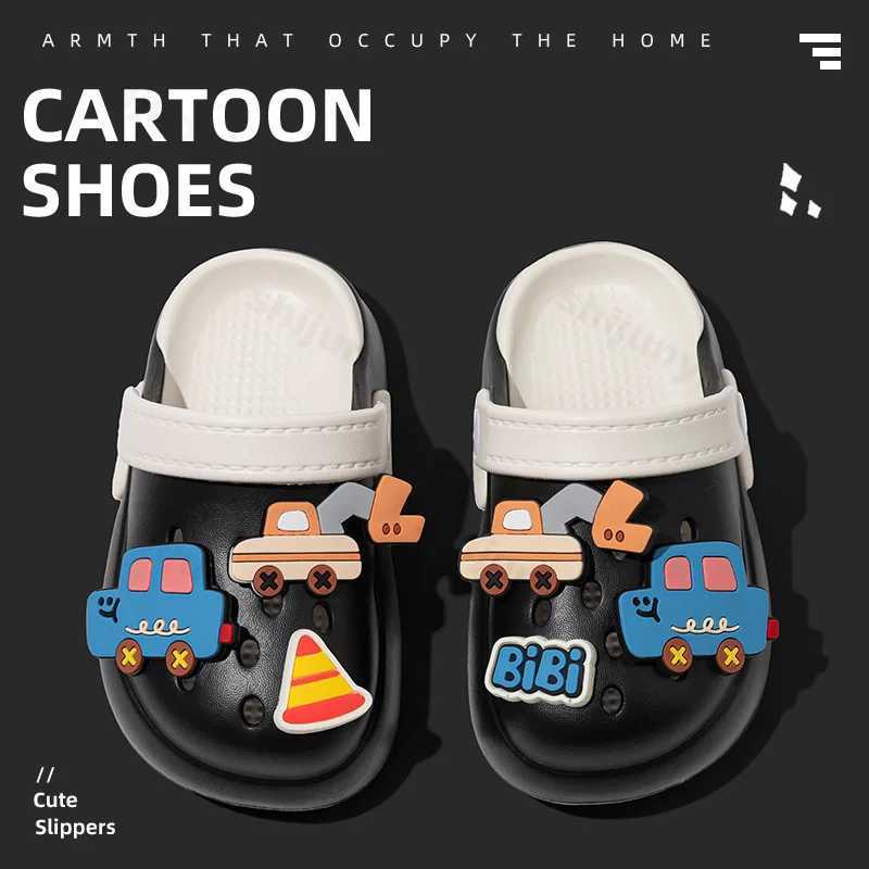Summer Childrens Slippers Cartoon Car Boys Girls Outdoor Beach Shoes Fashion Comfortable EVA Clogs Kids Toddler Garden Sandals J251027