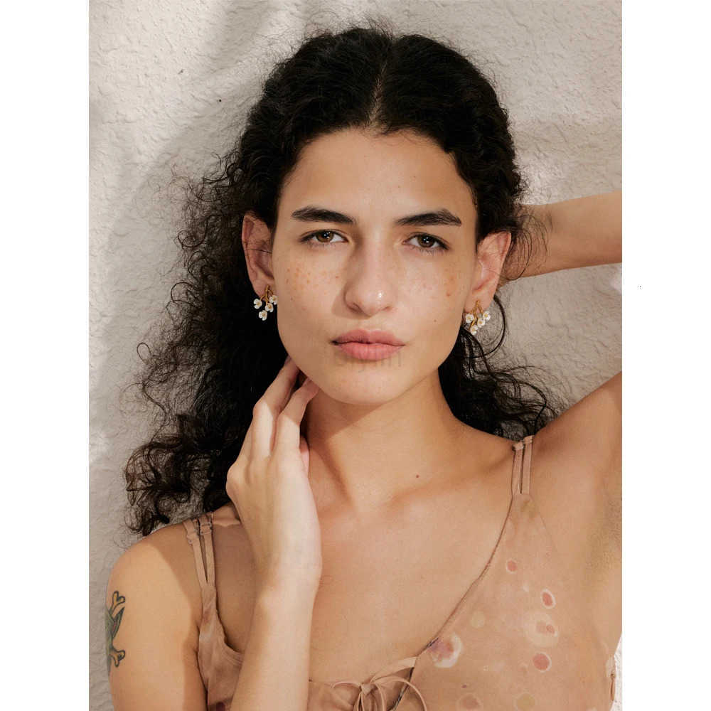 Yhpup Sweet Plastic Flower Korean Stud Earrings 18K Gold Color PVD Plated Stainless Steel Trending Fairy Jewelry 2025 Gift M251009