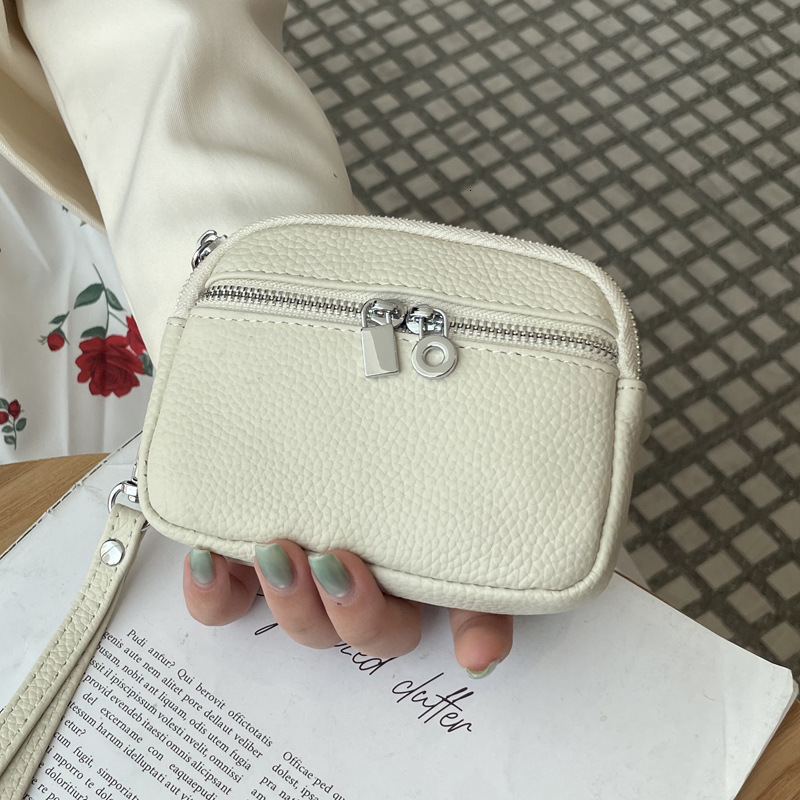 2025 New Designer Bag Genuine Leather Mini Wallet for Luxury bag Women Cowhide Coin Purse Double Zipper Storage Bag Multifunctional Handbag