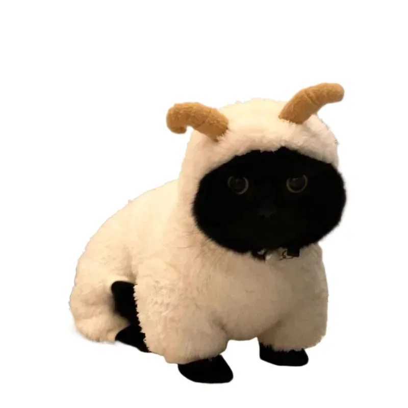Halloween Plush Sheep Cat Clothes Winter Thick Warm Hoodie Sphinx Cat Cute Roleplaying Costume Christmas Pet Dog Accessories C251009