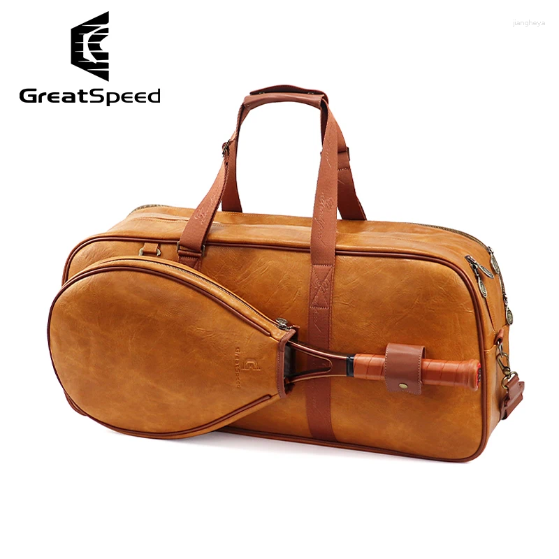 Outdoor Bags Professional Adults Sporting Tennis Racquet Bag Retro Badminton Squash Shoulder Classic Detachable Handbag