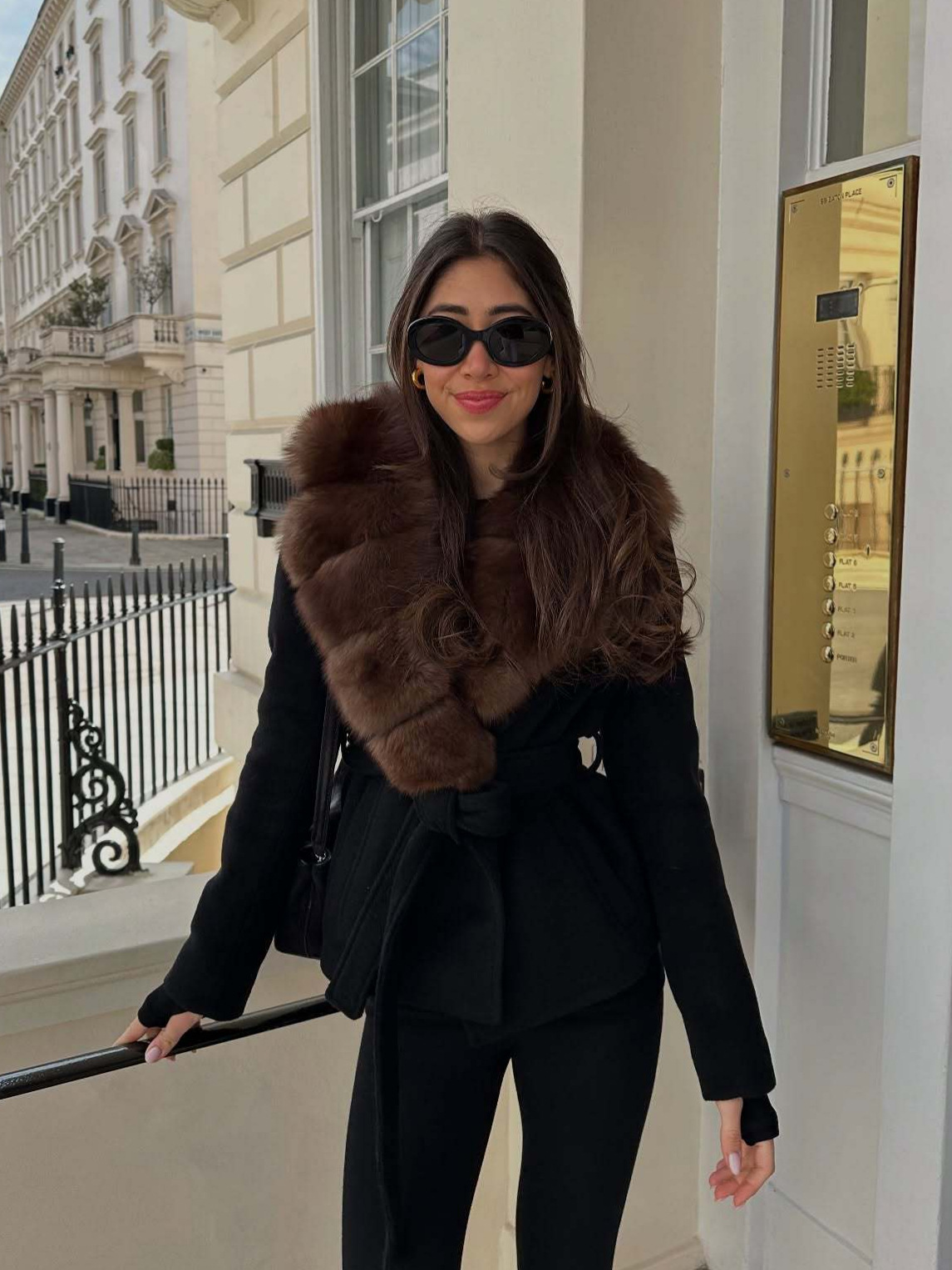 2025 autumn and winter new product temperament socialite fur collar waist cinching strap woolen coat jacket high-end feeling