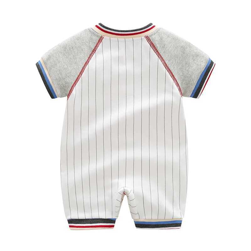 Baby OnePiece Clothes Pure Cotton 100Day Baby Summer Clothes Mens ShortSleeved Outings Handsome and Trendy Thin Baseball Uniforms C251009