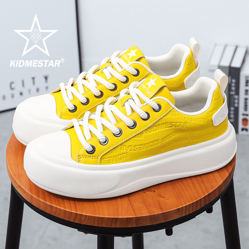 KIDMESTAR Casual Training Shoes Men's Designer Running Shoes Niche Lightweight Anti-slip Thick-soled Height Increasing Student Shoes Outdoor Spor