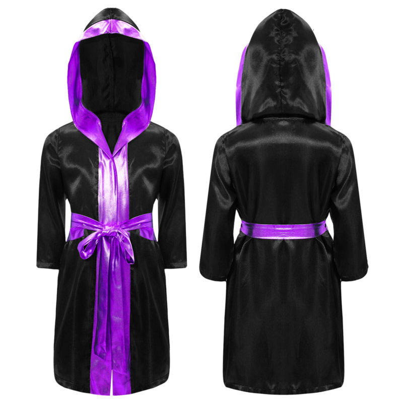 rens boxing costume Halloween role-playing costume long sleeved open front metal decoration satin hooded sweatshirt 241127