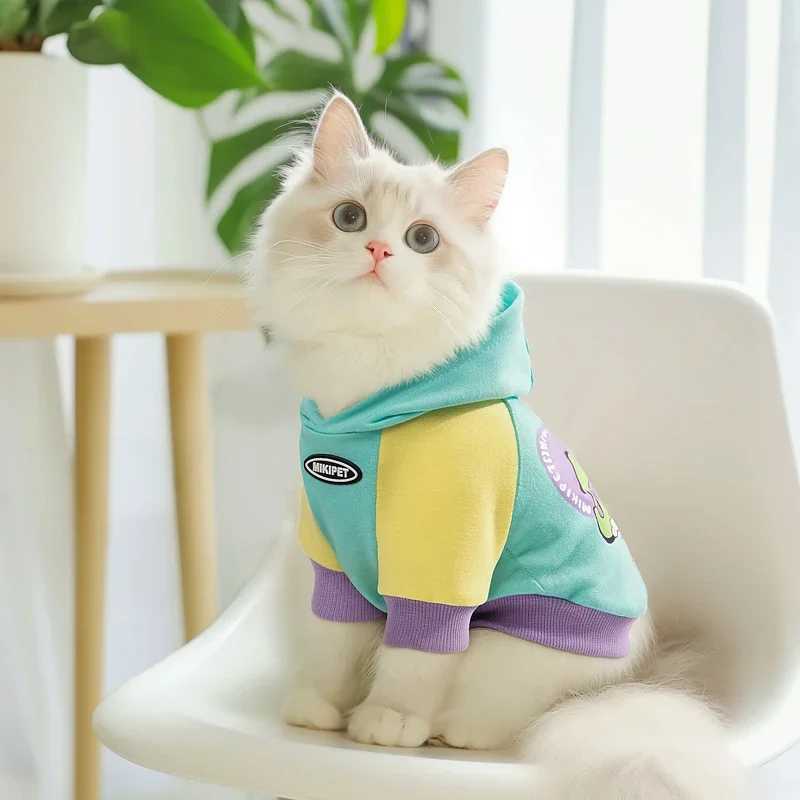 Cat Clothes Autumn and Winter Style German Ragdoll American Shorthair Silver Gradient Pet Clothing Winter Cat Warm Hooded Clouth C251009