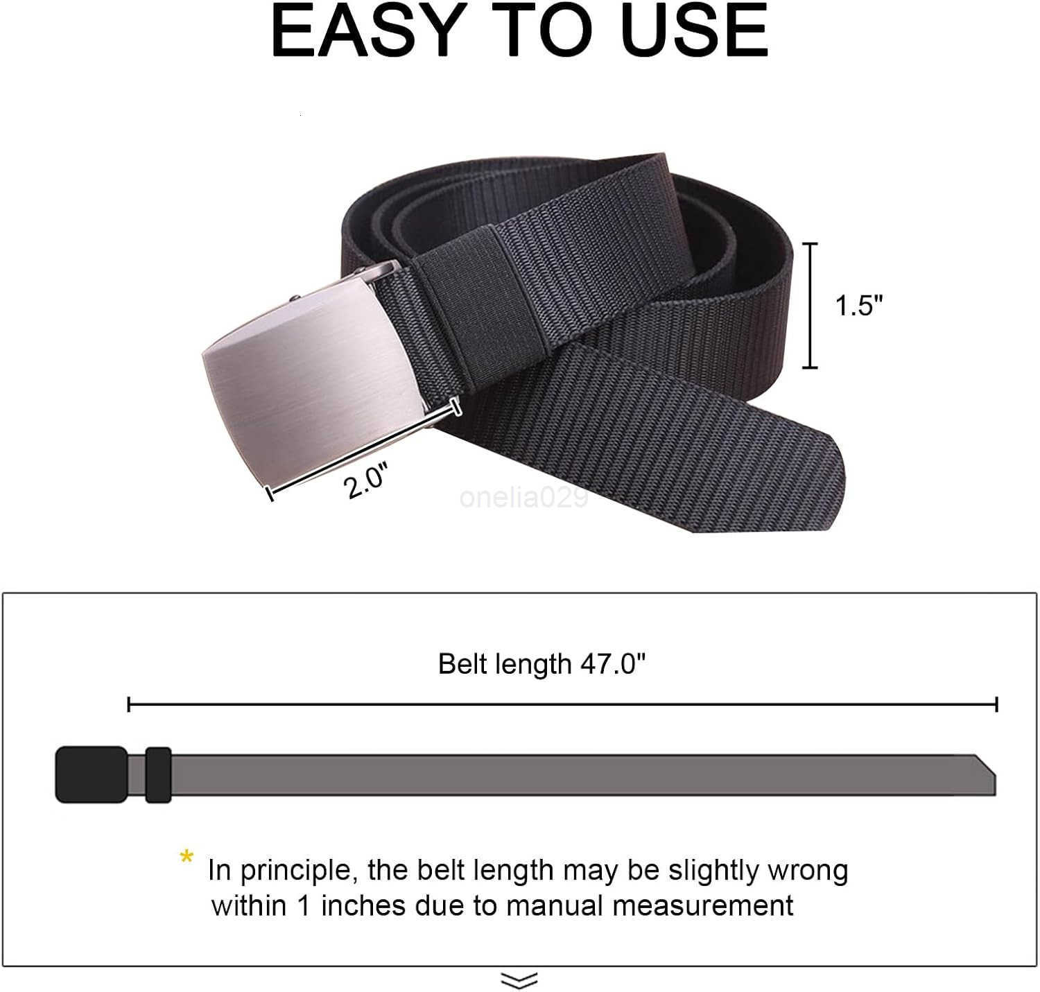 15 inch Nylon Utility Men Belt Outdoor Web Belt with Zinc Alloy gift for Men W251009