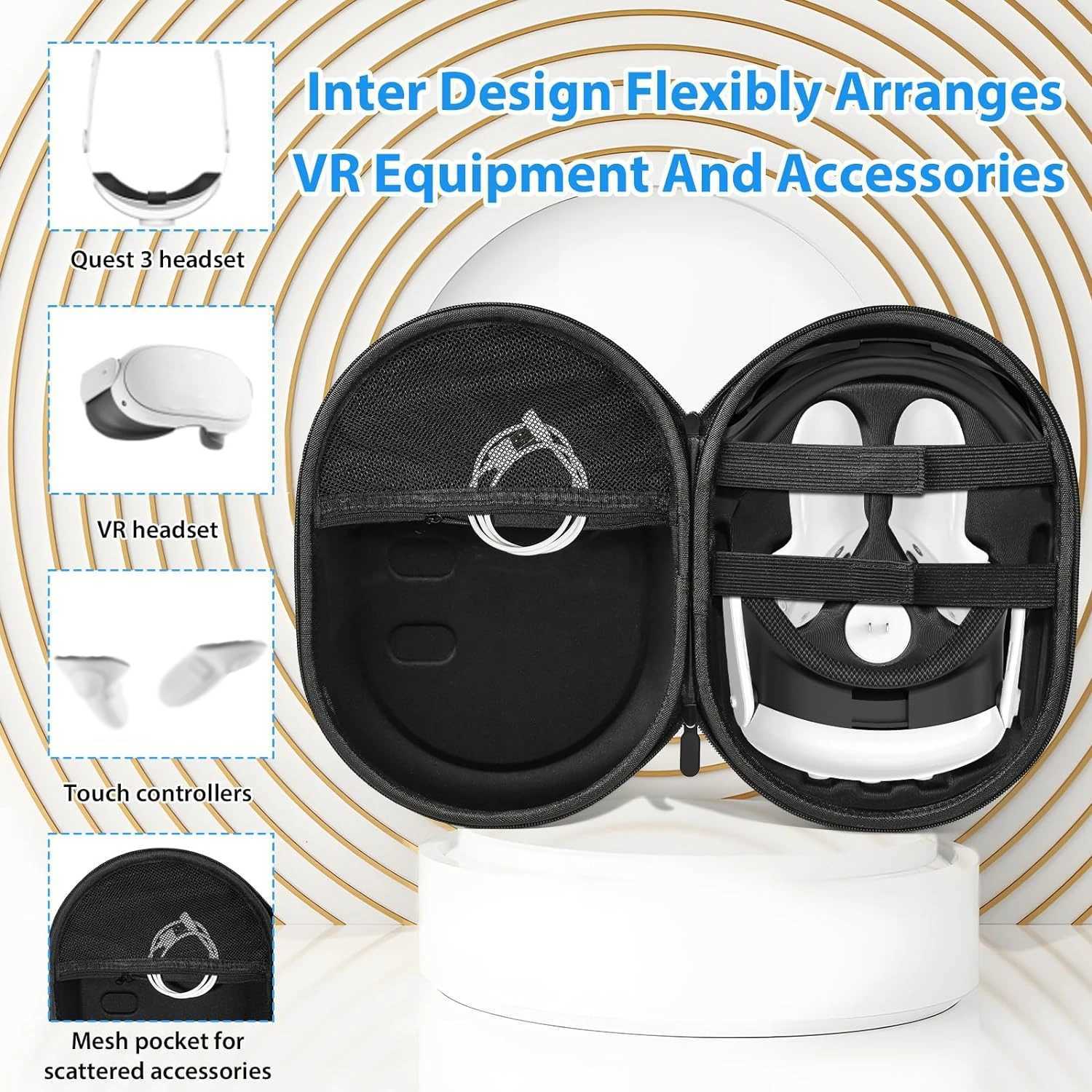 VR set Protective Box for Meta Quest 3 Carrying Case EVA Hard Shell Portable Travel Storage Bag for Meta Quest 3 Accessories Y251009