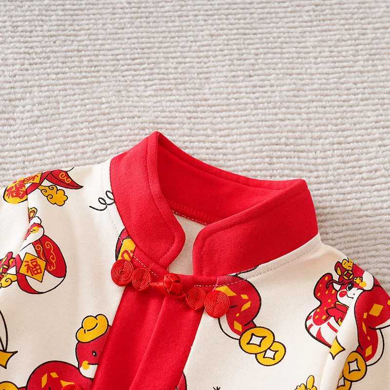 Newborn Clothes Chinese Style Spring Festival Snake Cotton Soft 018 Boys And Girls Spring And Autumn Long Sleeved Baby Jumpsuit C251009