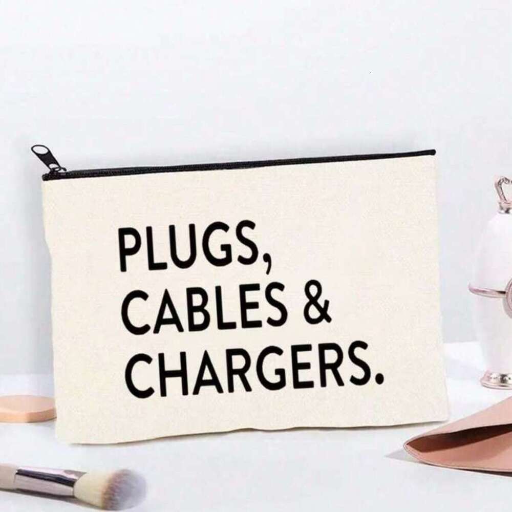 Teacher Printed Canvas Makeup Bag Storage Pouch Clutch INS