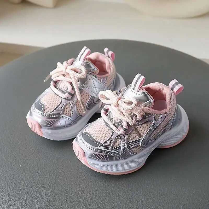 Girls Sports Shoes New Style Soft Sole Childrens Casual Shoes Fashionable Breathable Stripe Dad Shoes for Kids Boy J251027