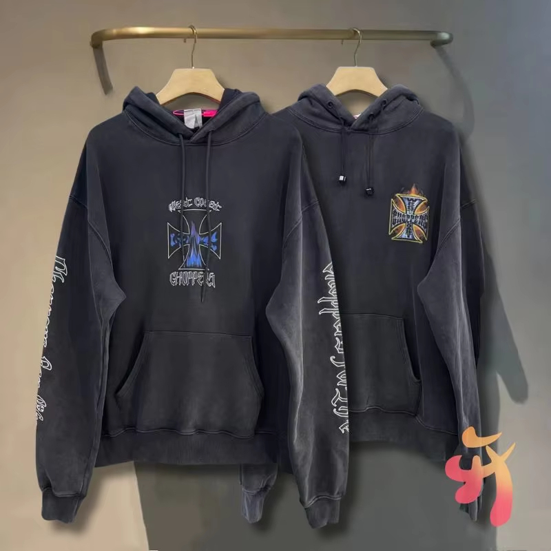 Hip Hop Graffiti Print West Winter Retro Black Hood Sweatshirts Men Women