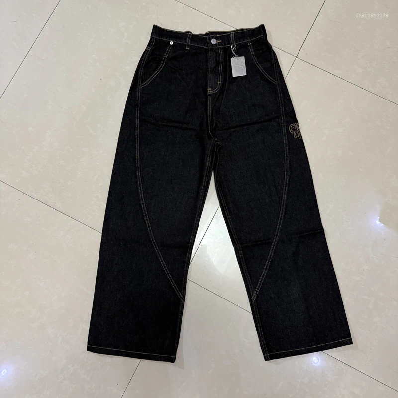 Men's Jeans Classic Embroidered Logo Patchwork Fashion Trousers Men Women Casual Denim Pants Real Po One Day Shipped Out