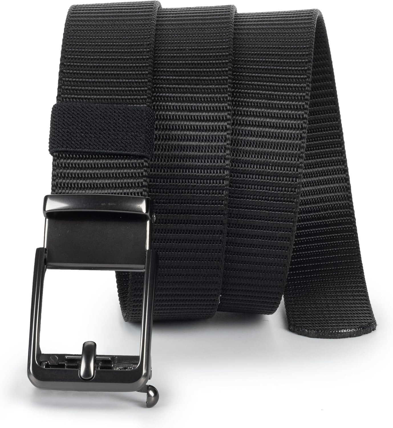 Mens Black Canvas Belt Stylish and Durable Waist Accessory W251009