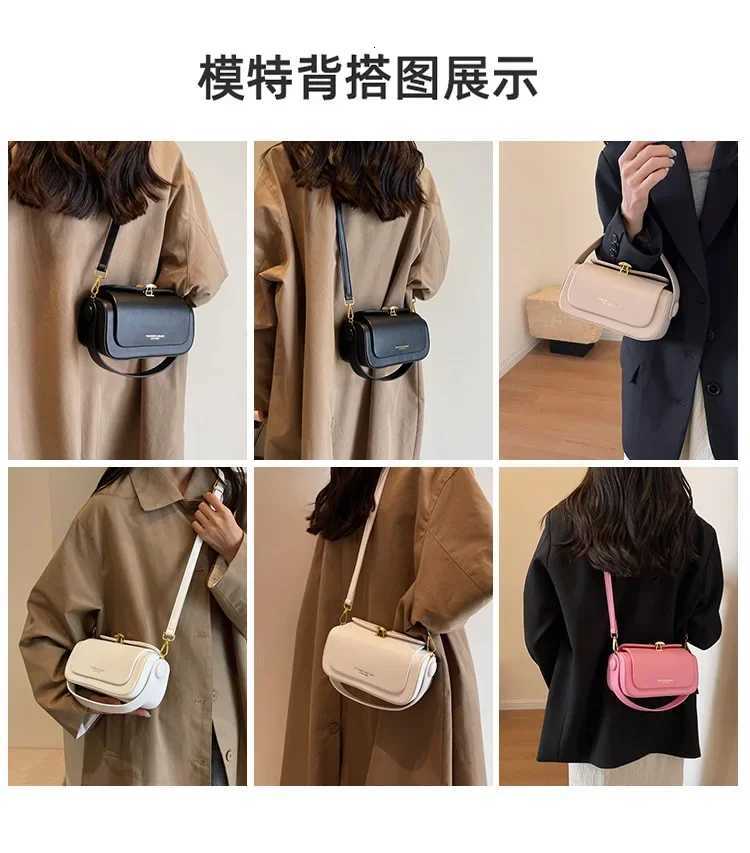 Classic Black Shoder Bag Wens Versatile Crossbody Square Bags 2025 New Large Capacity Textured Leather Flap Handbags D251009