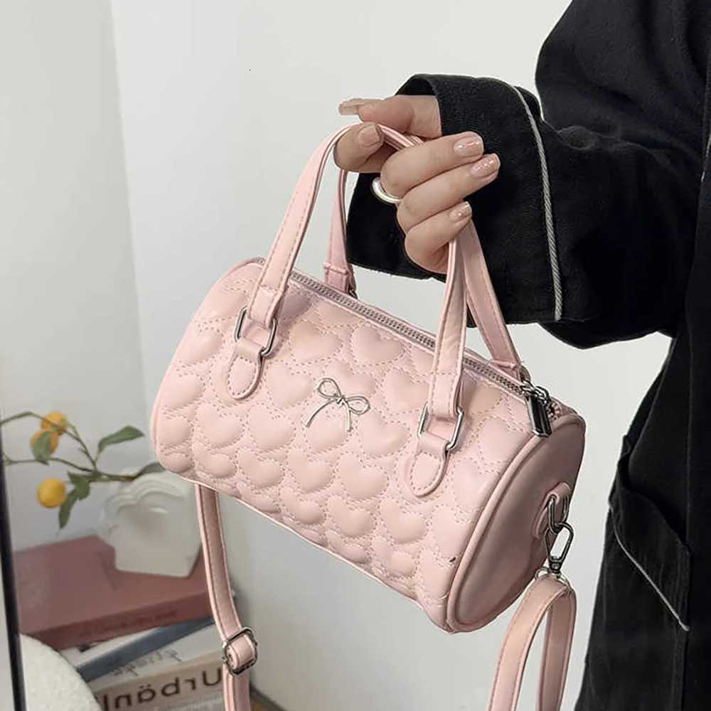 Love Embroidery Thread Small Bag for Wen Barrel Shaped Handheld Crossbody Bags Korean Style Versatile Cmuter Shoder Bag D251009