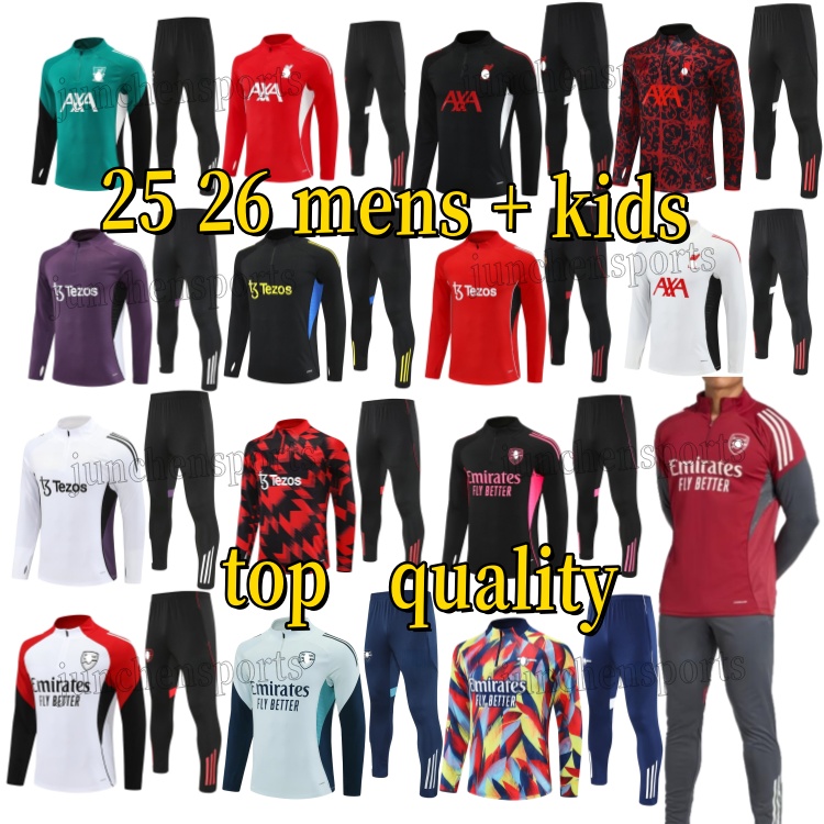 2025 26 PEPE SAKA Pink Arsen tracksuits Football soccer jerseys 25 26 LFC Liverp MAC ALLISTER sportswear CUNHA MBEUMO Manchesteers united Training mens Kids sets 888