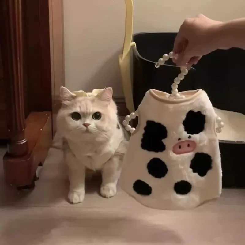 2025 Winter Cat and Dog Universal Cute Pure Cotton Cow Warm Vest C251009