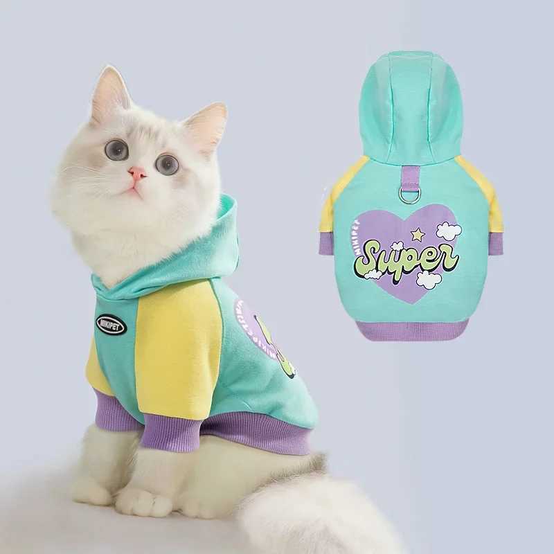 Cat Clothes Autumn and Winter Style German Ragdoll American Shorthair Silver Gradient Pet Clothing Winter Cat Warm Hooded Clouth C251009