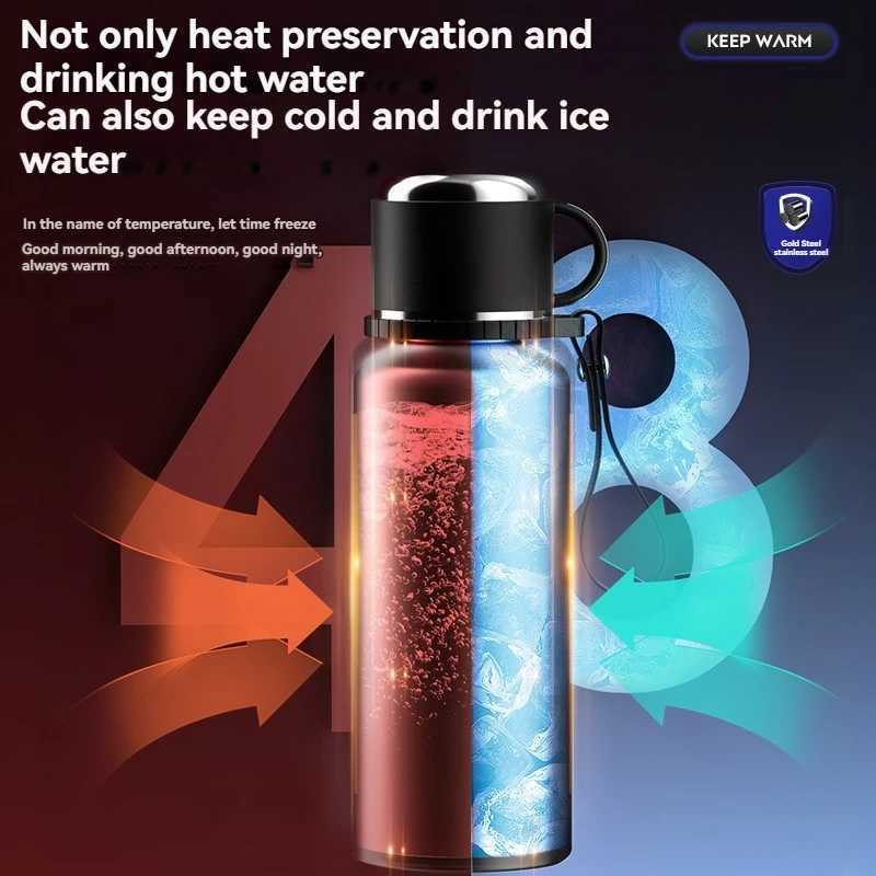 2L Thermos Insulated Water Bottle Hot Water Bottle Vacuum Flask Smart coffee drinkware cup Stainless Steel Double Wall Kettles C251008