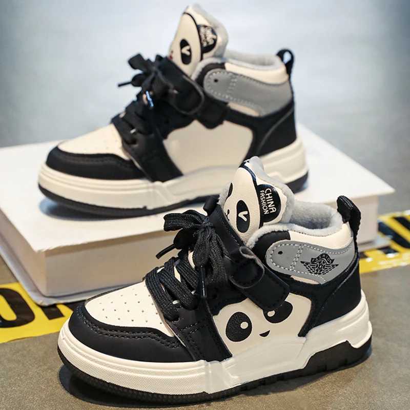 2025 High Quality Children Board Shoes High Cut Outdoor Fashion Flat Sports Shoes Warm Lightweight Thick Soled Kids Casual Shoes J251027