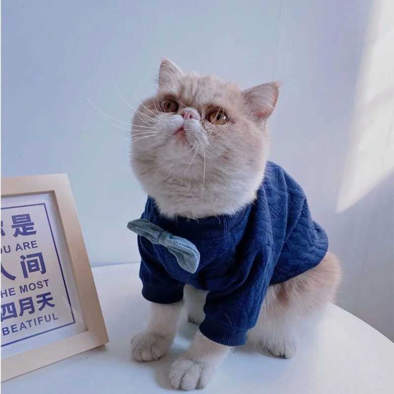 Cute Cat Clothing Silver Gradual Layer Puppet Blue Cat Milk Cat Small Dog Pet Dog Spring and Autumn Two legged Clothing C251009