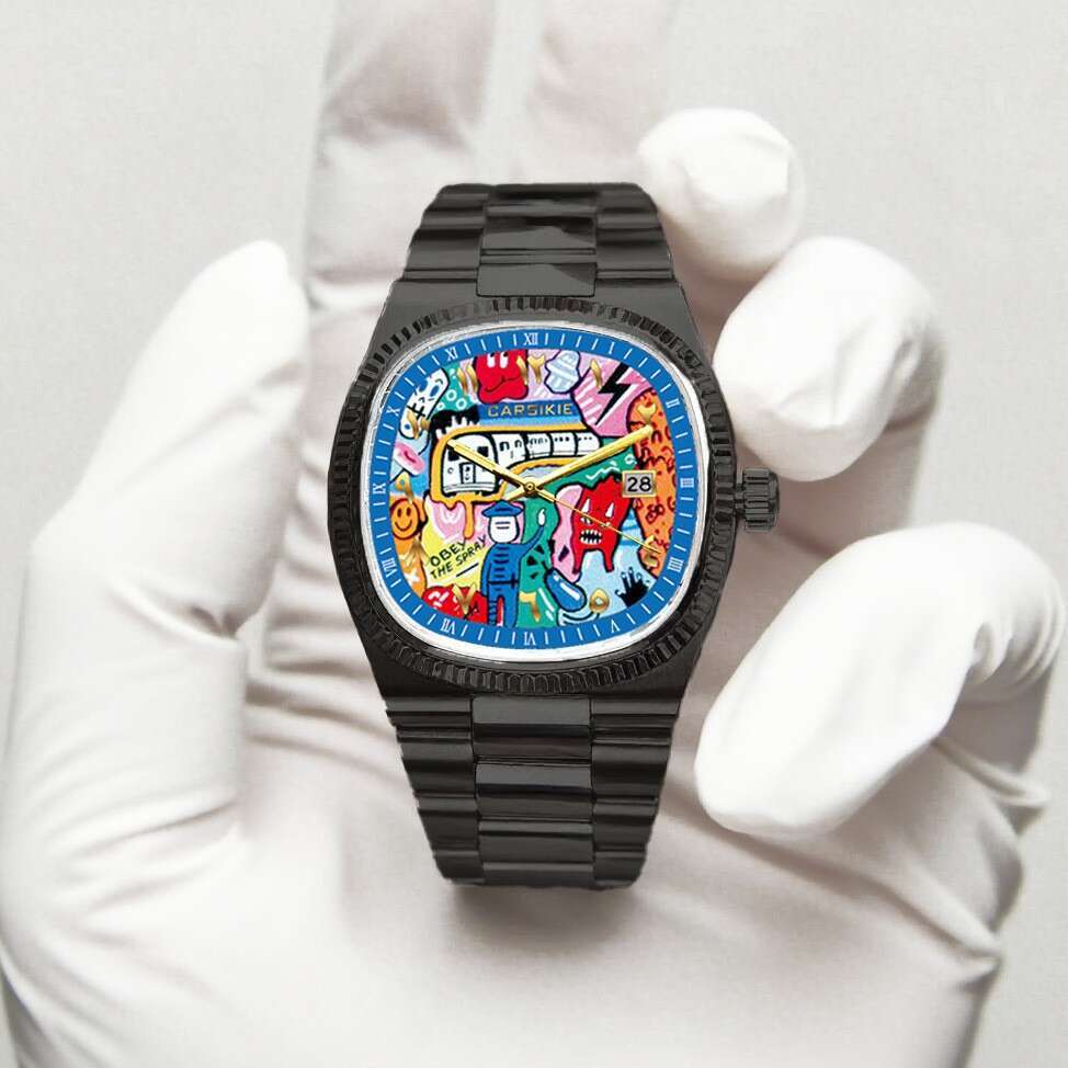 Carsikie2025 New Large Dial Square Men's Sports High-end Sense Comic Cartoon Watch
