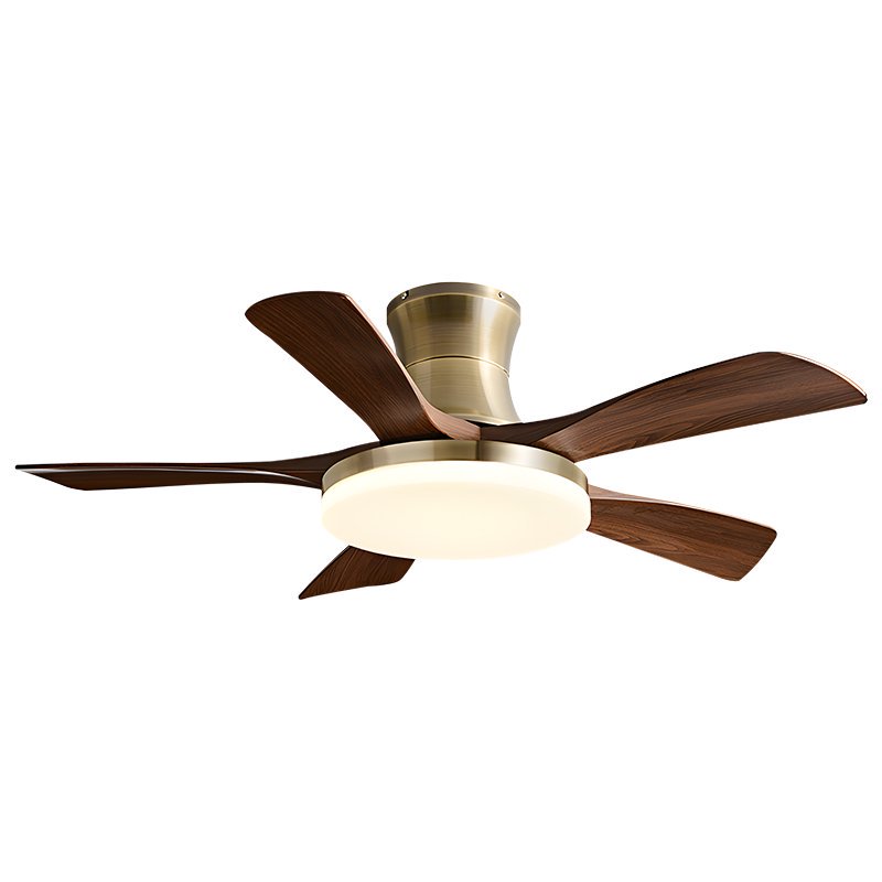 46 - Inch Ceiling Fans Retro Straight - Blade Ceiling Fan with Light, 6 - Blade Wooden Finish Fan for Dining and Living Rooms 8511