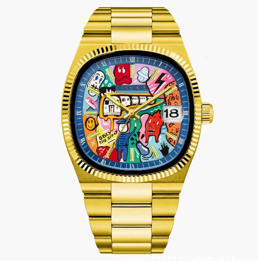 Carsikie2025 New Large Dial Square Men's Sports High-end Sense Comic Cartoon Watch