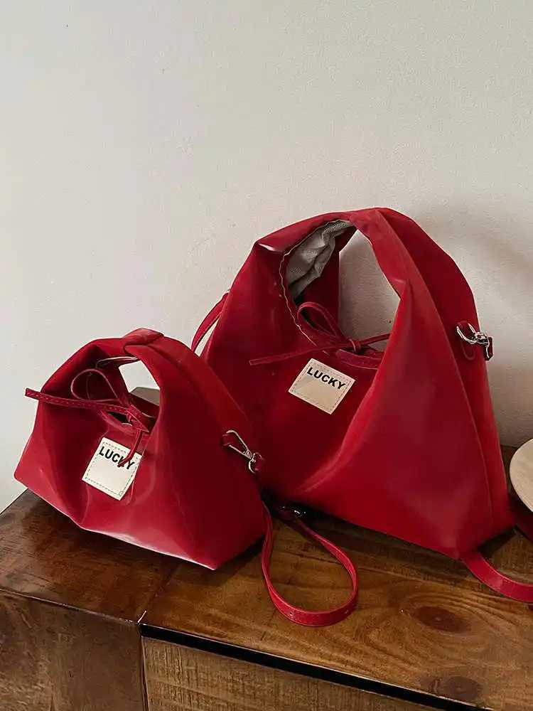 Highgrade Texture Red Wens Handbags New Large Capacity Versatile Temperament Crossbody Bags Fi Niche e Shoder Bags D251009