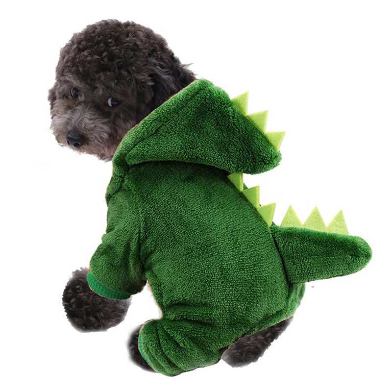 Pet Dog Clothes Funny Dinosaur Costumes Winter Warm Plush Coat Small Kitten Hoodie Puppy Dog Cloth C251009