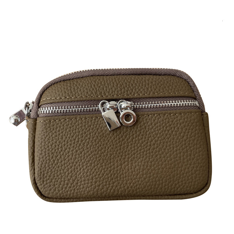 2025 New Designer Bag Genuine Leather Mini Wallet for Luxury bag Women Cowhide Coin Purse Double Zipper Storage Bag Multifunctional Handbag