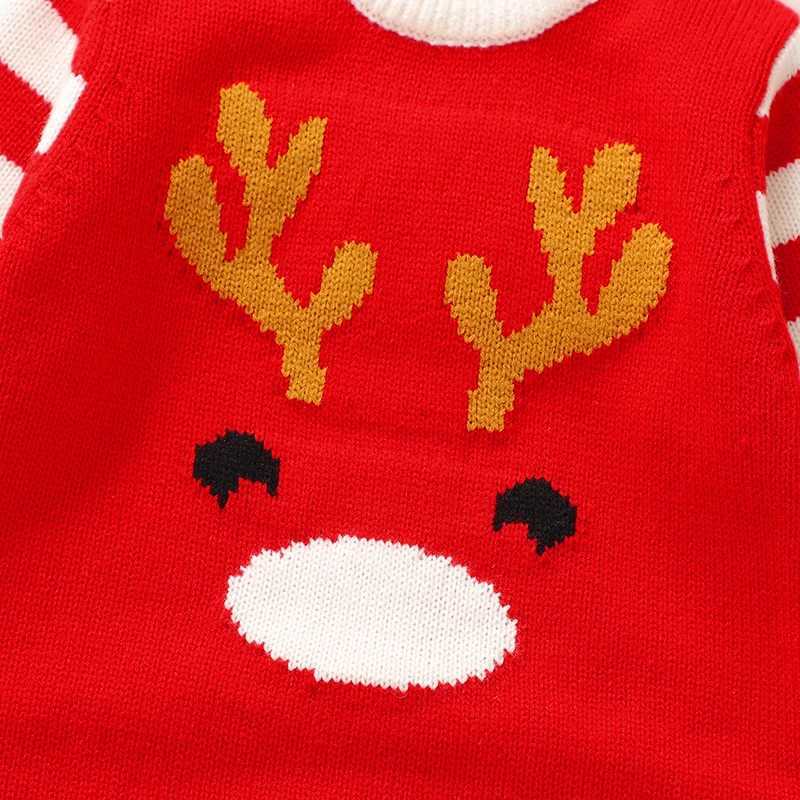 Christmas Baby Unisex Rompers Winter Reindeer Knitted Newborn Boys Girls Long Sleeve Jumpsuits Infant Playsuits 018m C251009
