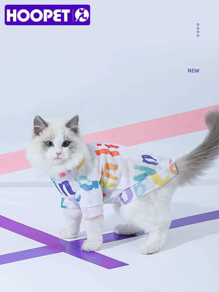HOOPET Summer Male Cat Kitten Summer Vest Cat Pet Antihair Loss Cat Clothes Thin Puppet kitten Blue Cat C251009