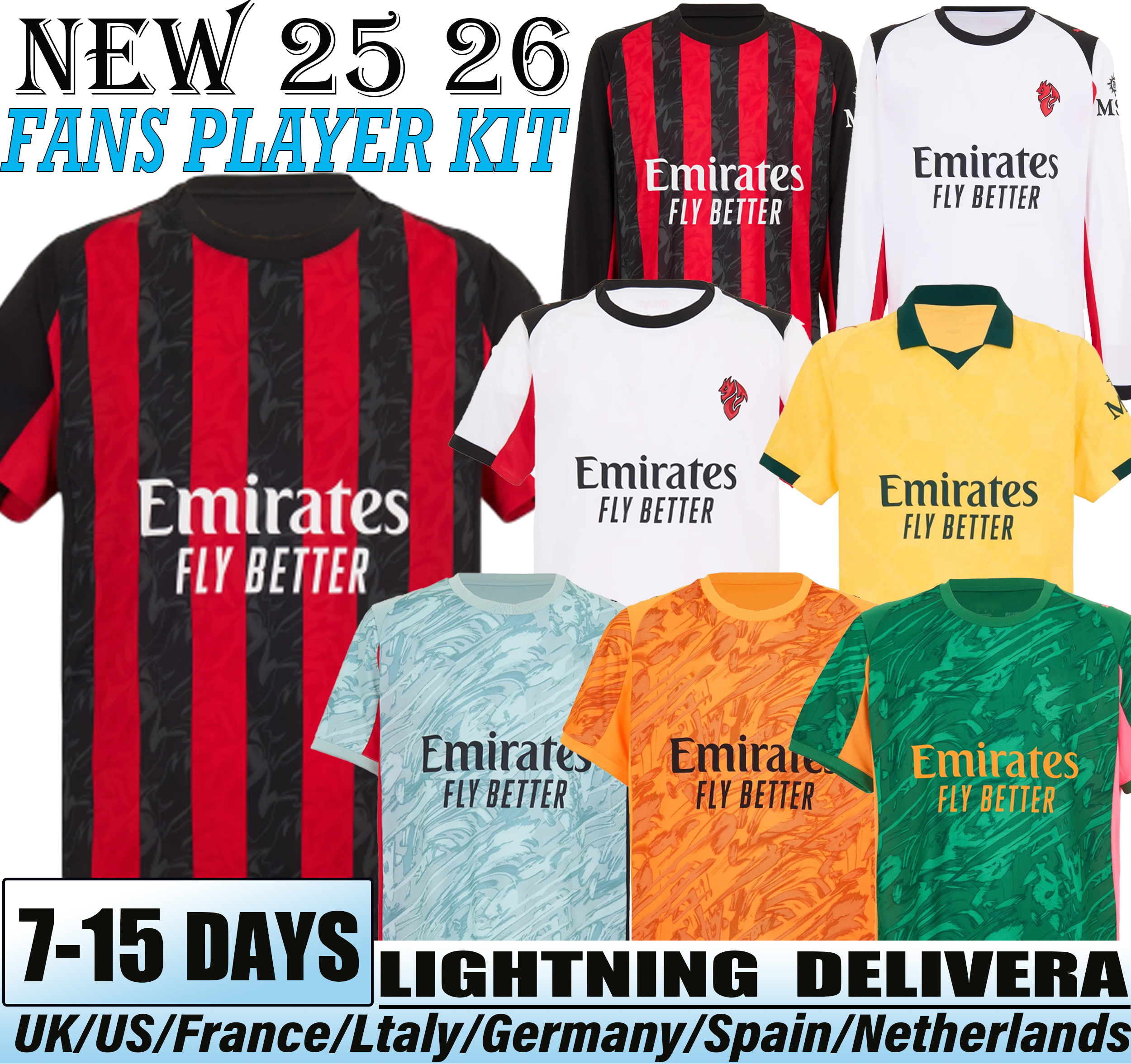 25 26 ac millan jersey #10 Rafa Leao jersey #11 Christian Pulisic #14 Luka Modric da calcio Rejnders Soccer Jerseys Loftus-Cheek Gimenez football Shirt Men kids kit