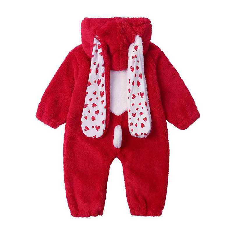 Cartoon Rabbit Baby Rompers Long Sleeve Hooded Baby Girl Clothes Winter Warm Baby Clothes Girls Rompers 324 Months C251009