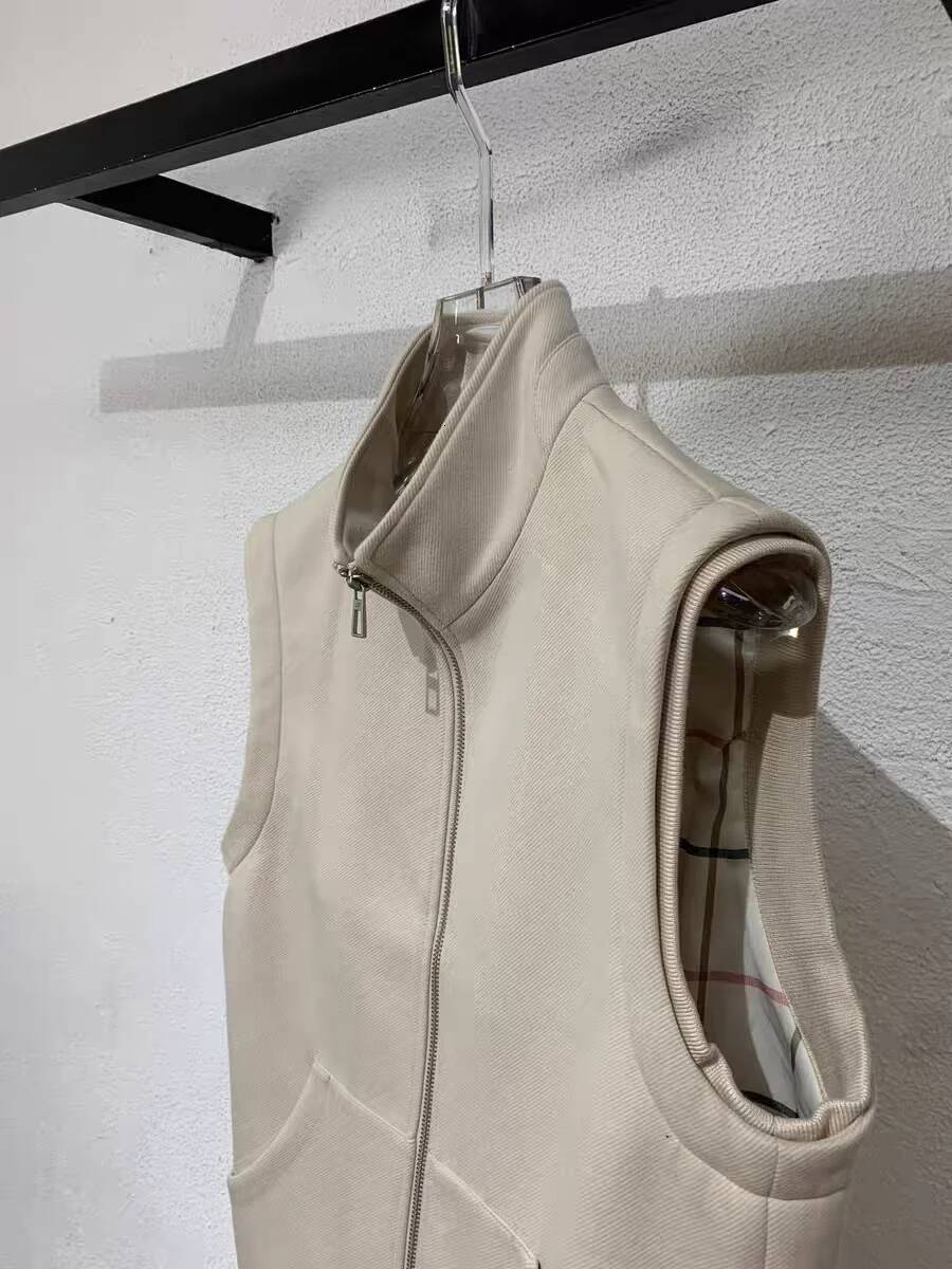 LP Italian 25Aw Stand-Up Collar Casual Simple Sleeveless Vest