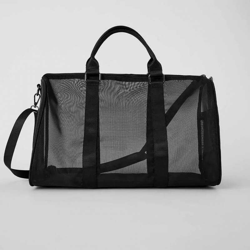 Transparent Mesh Travel Large Capacity Shoulder Crossbody Yoga Fitness Storage Luggage Sports Bag Women B5