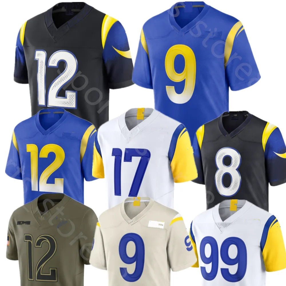 Puka Nacua Davante Adams Matthew Stafford Football Jersey Blake Corum Aaron Donald Byron Young Kyren Williams Terrance Ferguson Jared Verse Braden Fiske Turner