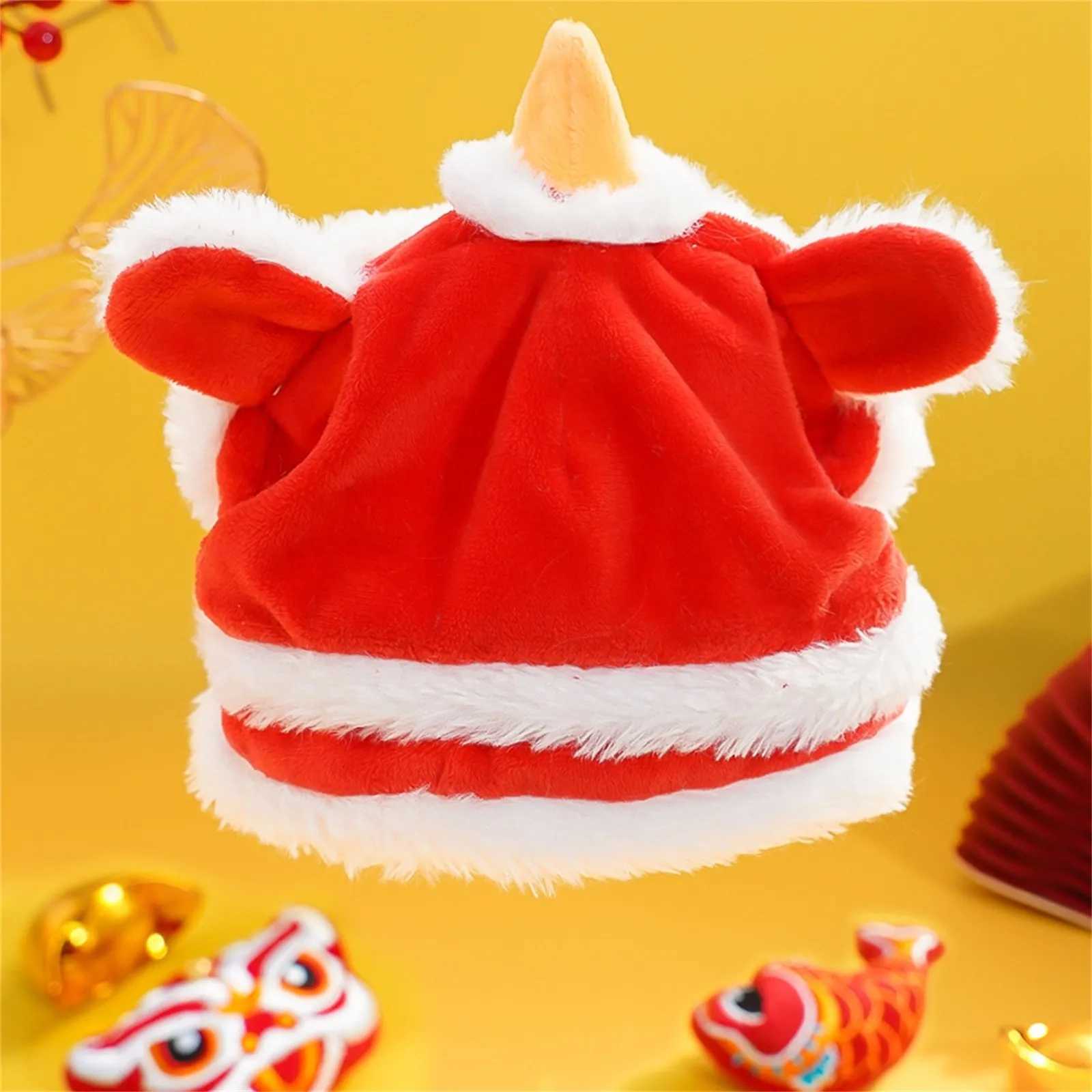 Winter Warmth Pet Dog Funny Cat New Year Transformation Tigers Head Hat Headset Headwear Accessories New Year Cat Dress Up C251009