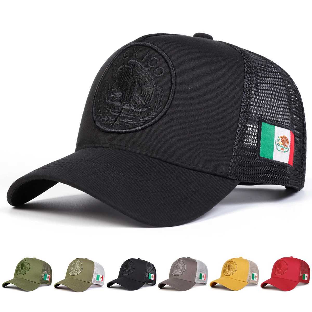 Unisex Mexican Flag Embroidery Baseball Net Cs Spring Summer Outdoor Sunscreen Hat Adjustable Casual Trucker HatsXJ251009