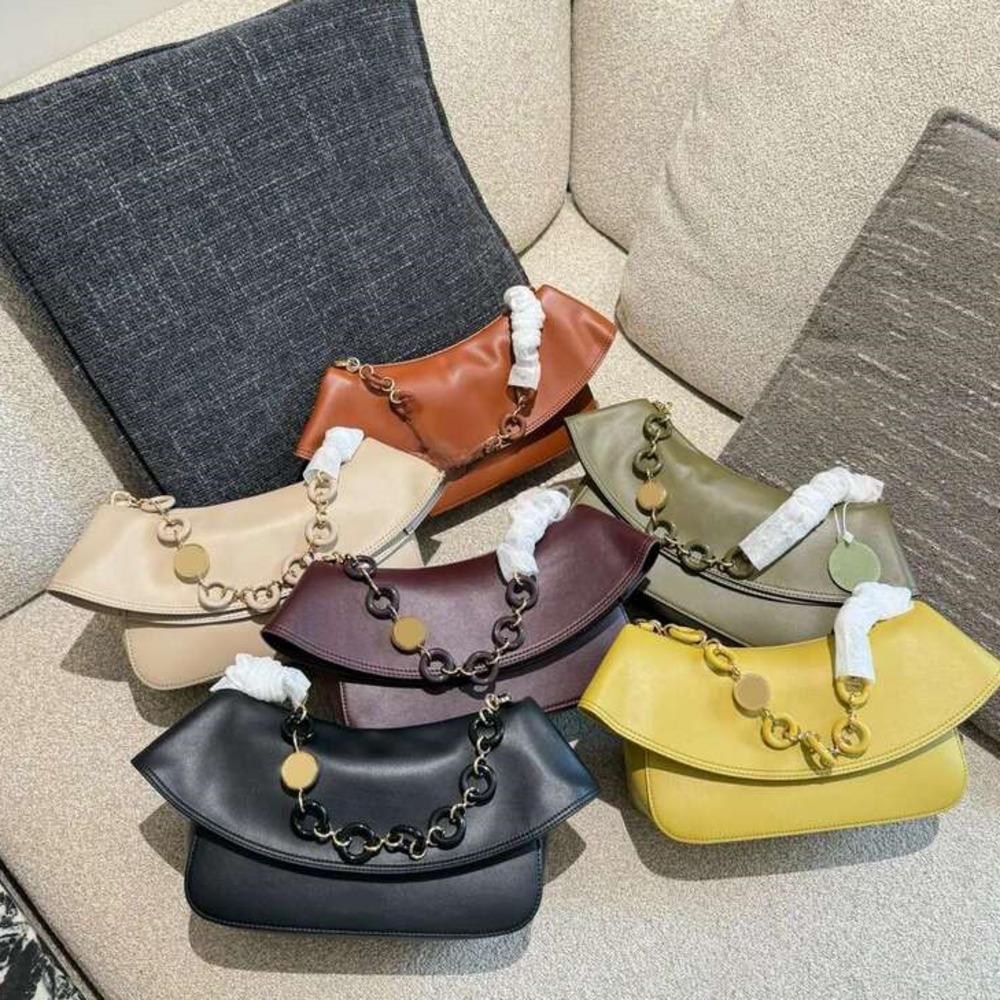 Evening Bags Tote 10A handbag Designer Crossbody Ola shoulder Leather purse Women Chain underarm multifunctional Makeup Wave skirt edge bag Donut chain bag