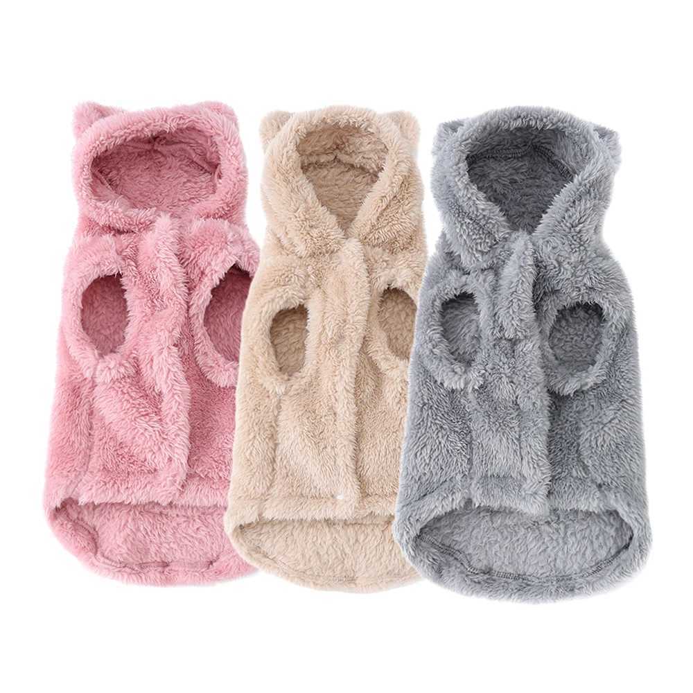 Fleece Cats Hoodie Winter Warm Clothes For Small Medium Dogs Cat Cute Hooded Puppy Kitten Coat Sweater Chihuahua Yorkie Costume C251009