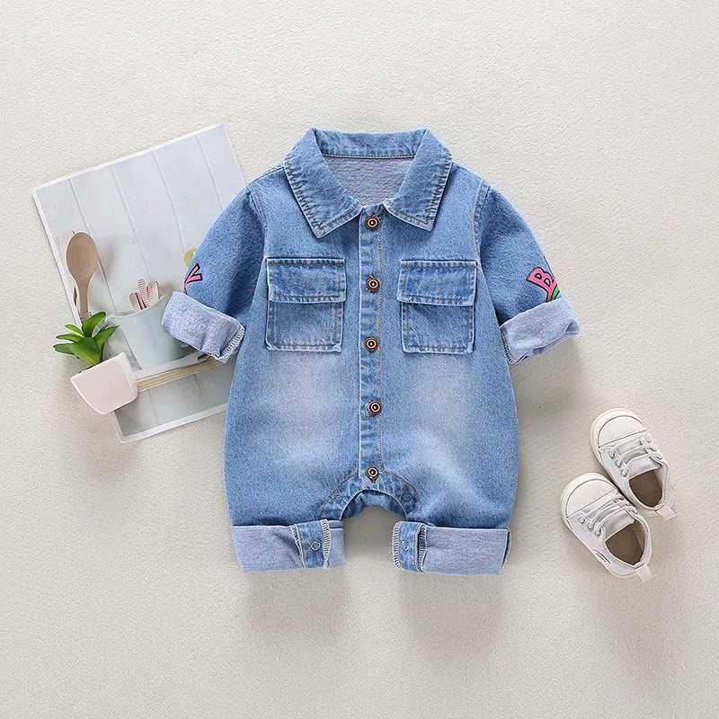 Baby clothes newborn jumpsuit denim romper spring and autumn boy girl romper baby fart romper cartoon giraffe romper C251009