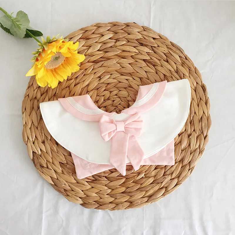 Korean Style Spring Autumn Baby Girl Bibs Sweet Lace Bow Patchwork Antifouling Burp Cloths Newborn Bib and Saliva Towel E23413J251009