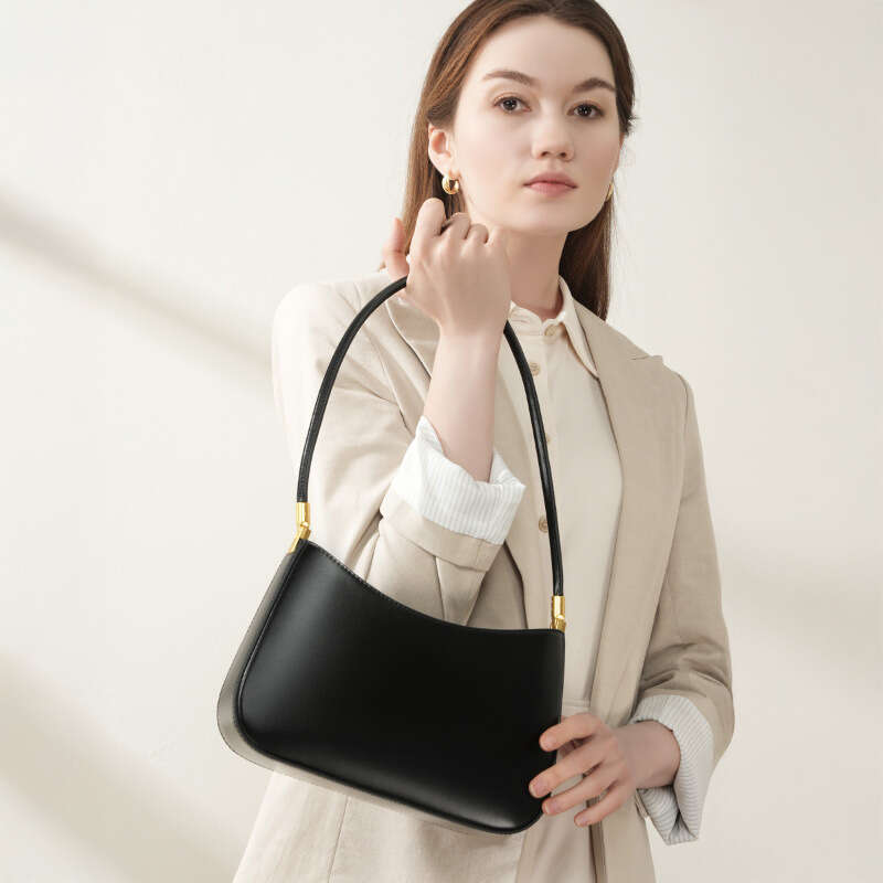 New Niche Design Genuine Leather Commuter Baguette 2025 Spring Summer French Underarm Single Shoulder Women's Bag
