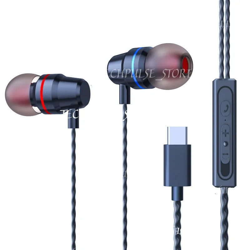 E11r Wired Type-C Digital Decoding Headset In-Ear Earbuds Reduction Noise tech73 Suitable For Xiaomi Huawei Oppo Headphones