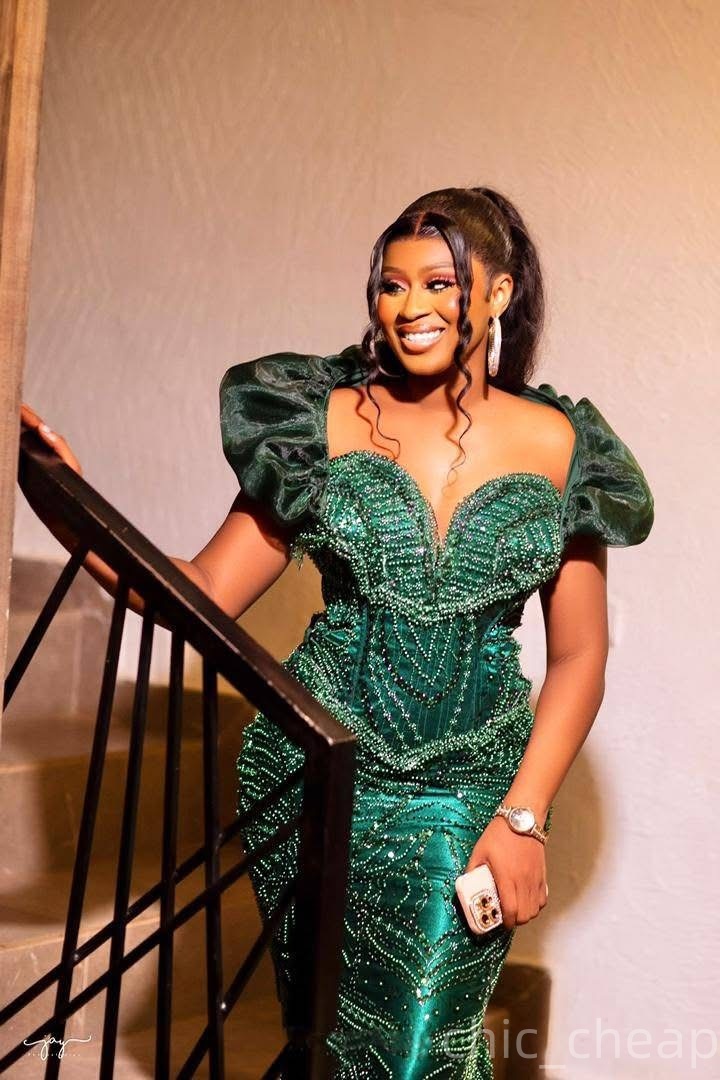 Dark Green Mermaid Prom Dresses 2025 Beaded Sequined Lace Evening Formal Party Second Birthday Engagement Gowns Plus Size Dress For Special Occasions 