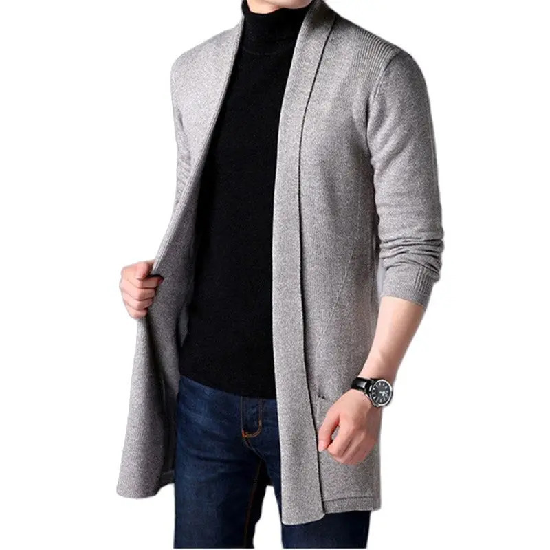 FAVOCENT Men Thin Knitted Cardigan Sweater Spring Autumn Solid Bottoming Long Sleeved Mens Slim Fit 2501008