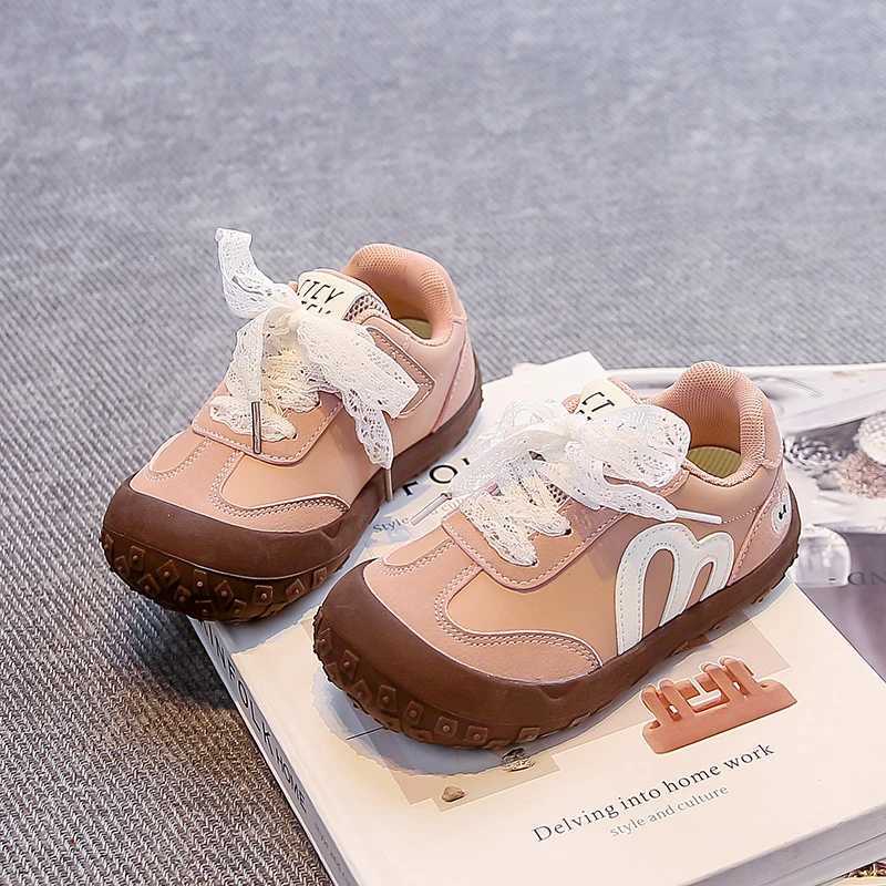 Children Sports Shoes Casual Soft Bottom Kids Tennis Shoes Toes Capped 2025 Autumn New Kids Running Shoes Sweet Princess Style J251027